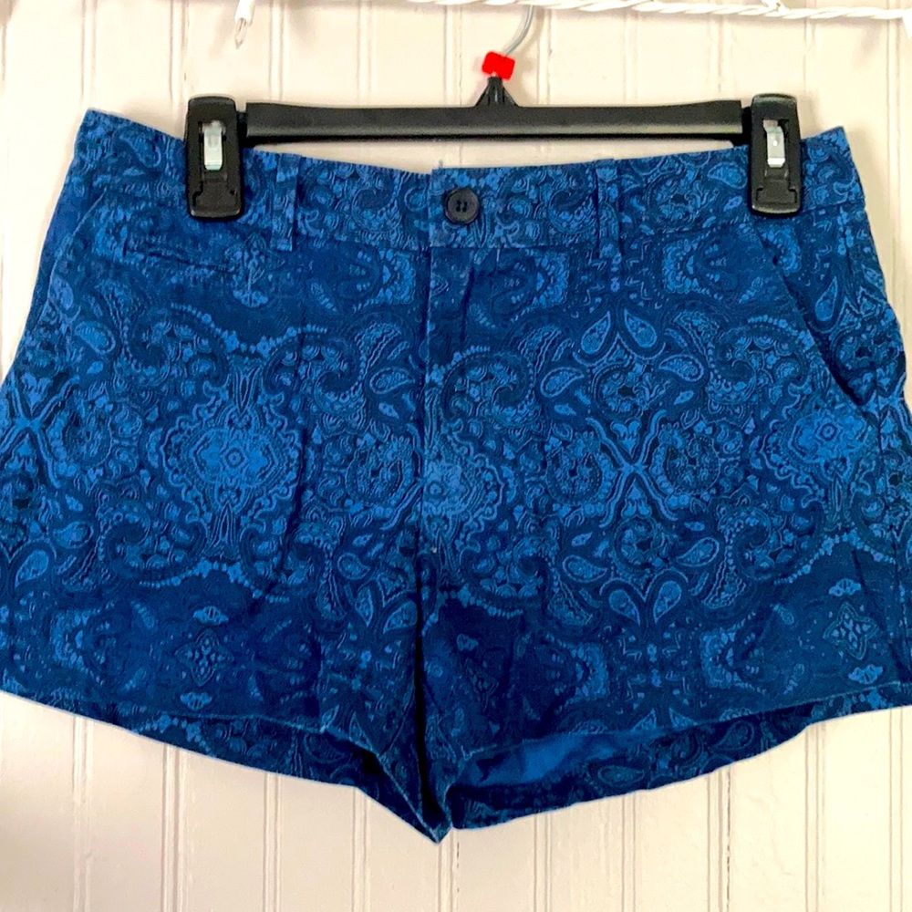 Gap Shorts Paisley Blue Damask Print Sz 2 Fits 4-6-8 Small Medium New